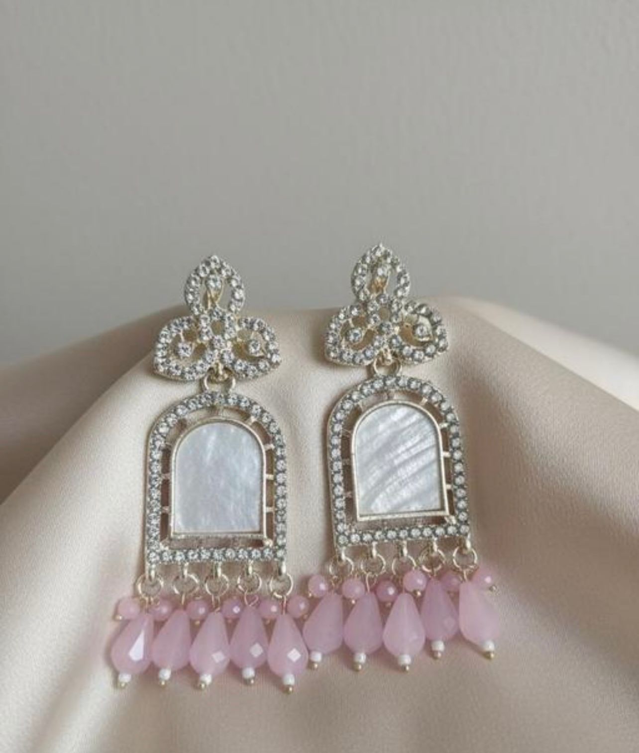 💫 Elegant Designer Silver-Plated Dangler Earrings with Maroon Beads | Karwa Chauth Special Collection{6 colours}