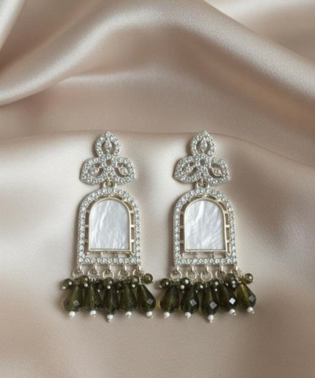 💫 Elegant Designer Silver-Plated Dangler Earrings with Maroon Beads | Karwa Chauth Special Collection{6 colours}