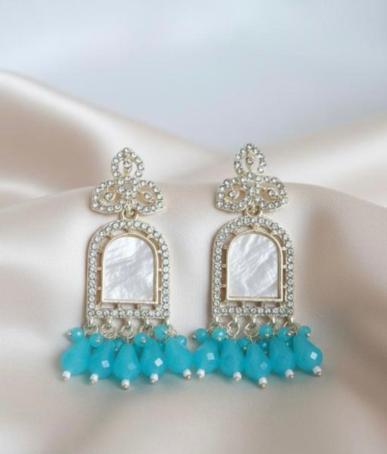 💫 Elegant Designer Silver-Plated Dangler Earrings with Maroon Beads | Karwa Chauth Special Collection{6 colours}