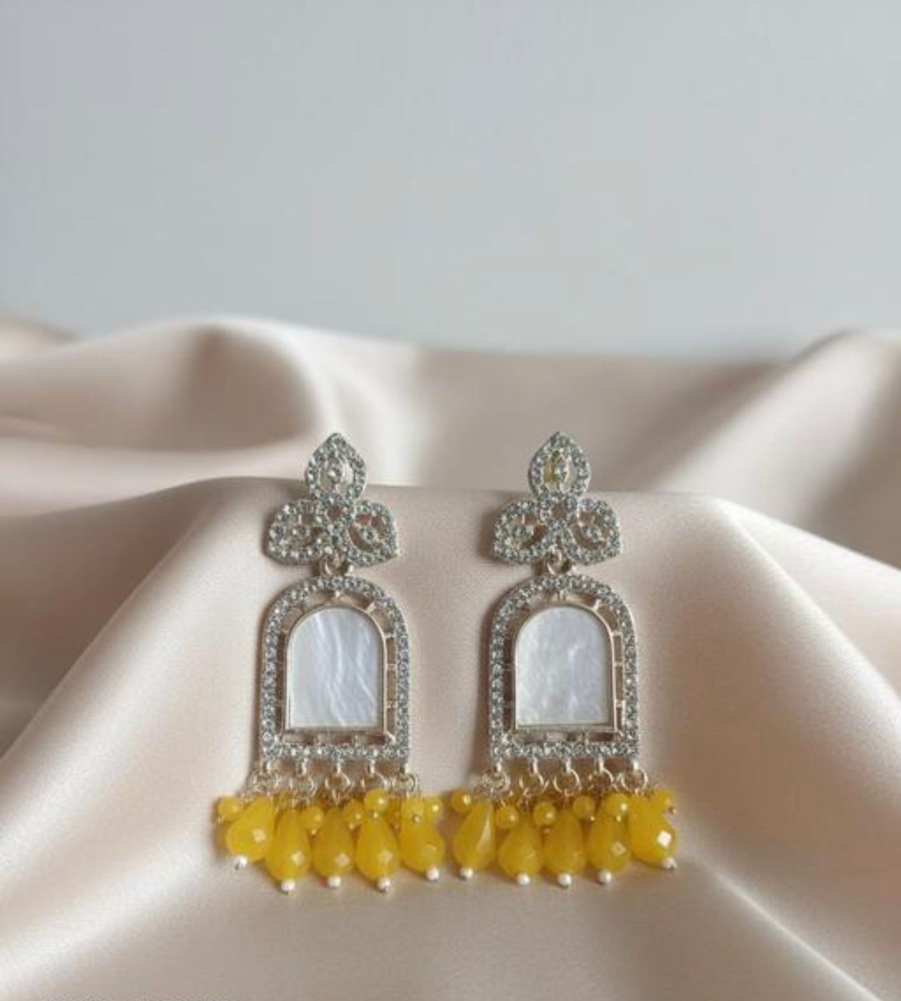 💫 Elegant Designer Silver-Plated Dangler Earrings with Maroon Beads | Karwa Chauth Special Collection{6 colours}